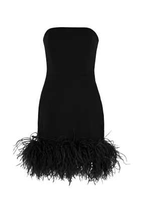 16 ARLINGTON Minelli feather-trimmed mini dress -                         -                     -                