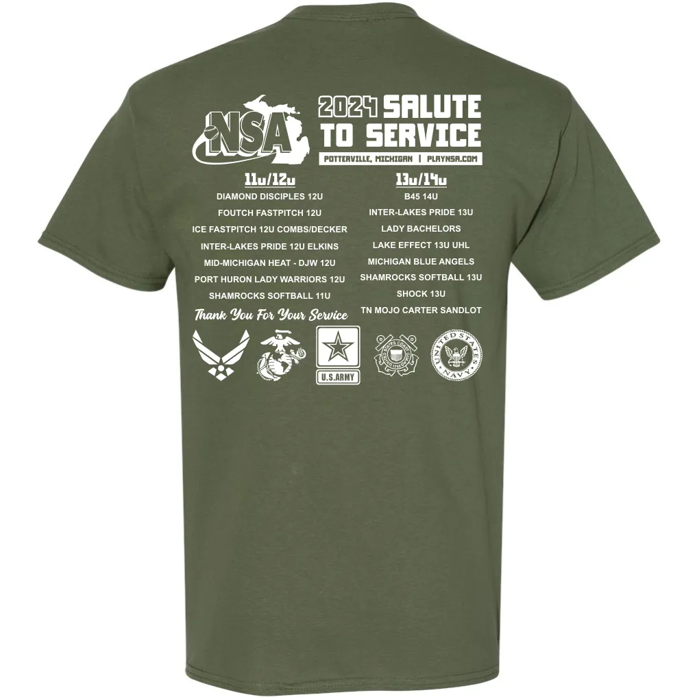 2024 NSA Salute to Service Fastpitch Tournament T-Shirt