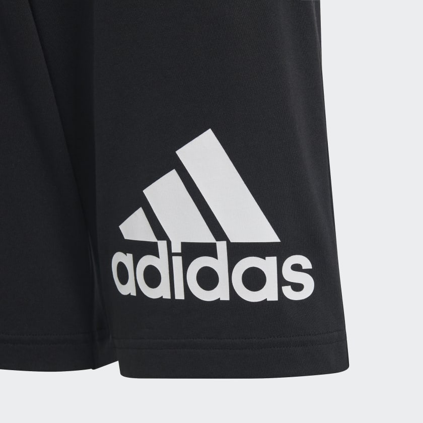 ADIDAS JUNIOR ESSENTIALS BIG LOGO COTTON BLACK SHORTS