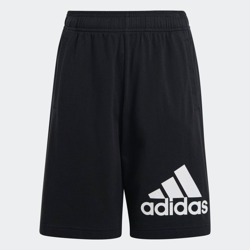 ADIDAS JUNIOR ESSENTIALS BIG LOGO COTTON BLACK SHORTS