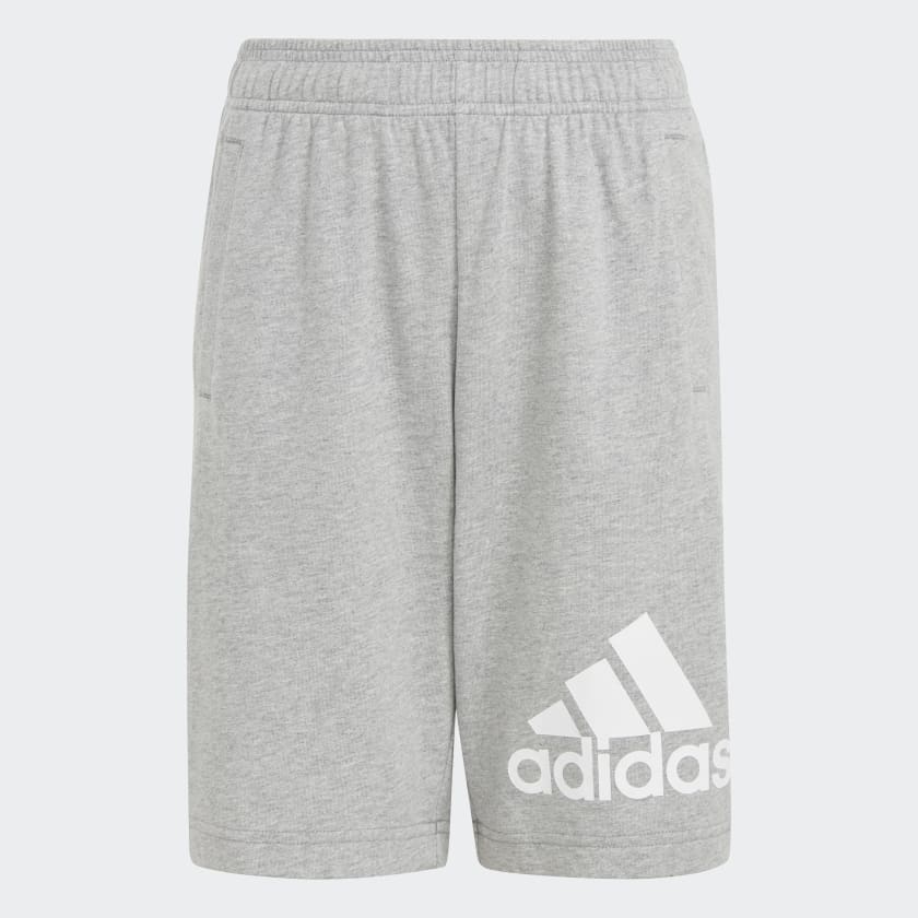 ADIDAS JUNIOR ESSENTIALS BIG LOGO COTTON GREY SHORTS