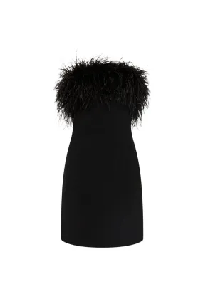 --After Hours Feather Mini Dress-