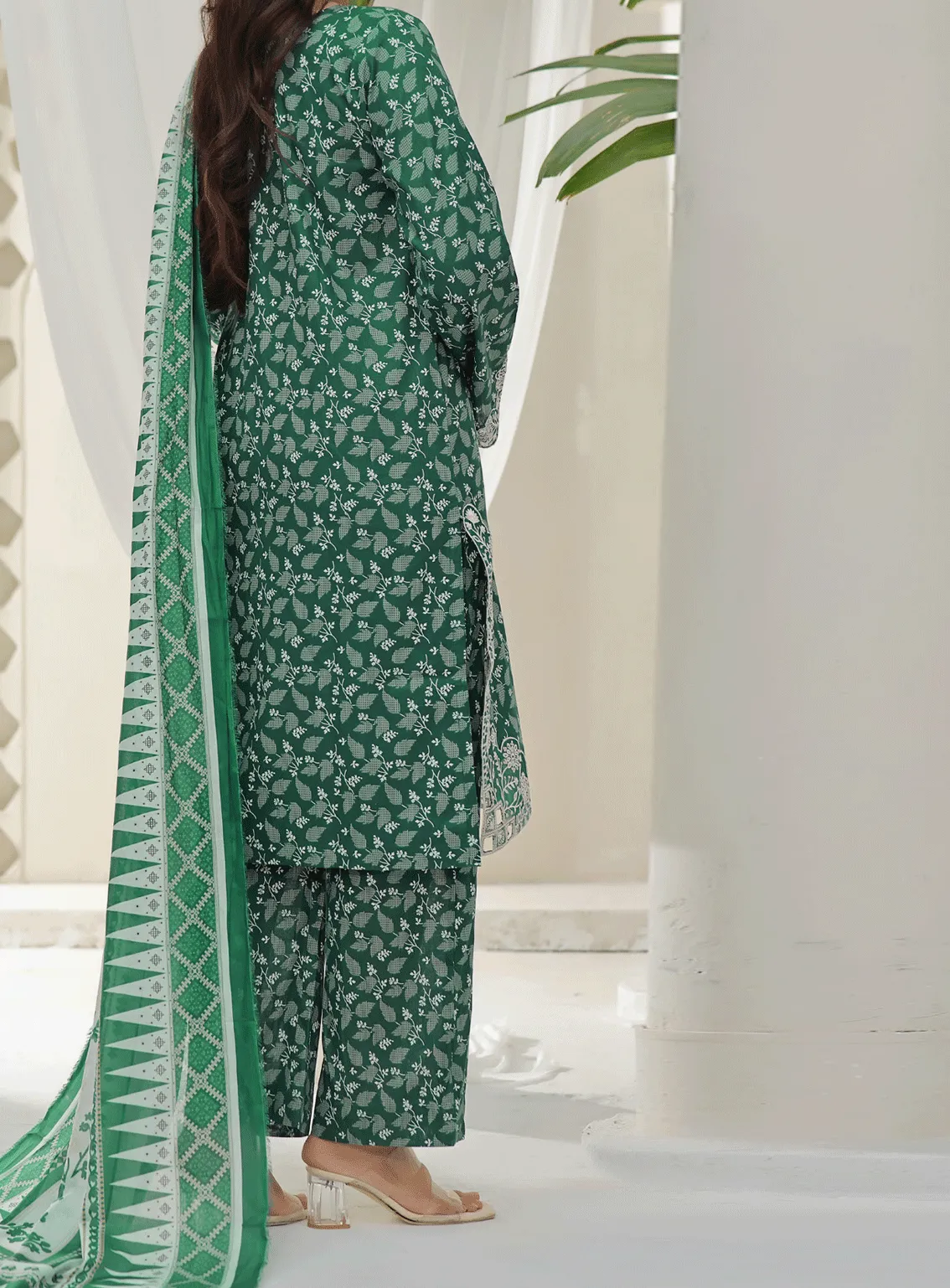 Aiza & Momina By VS Textile Embroidered Cambric Unstitched 3 Piece Suit - VS23AMC 14