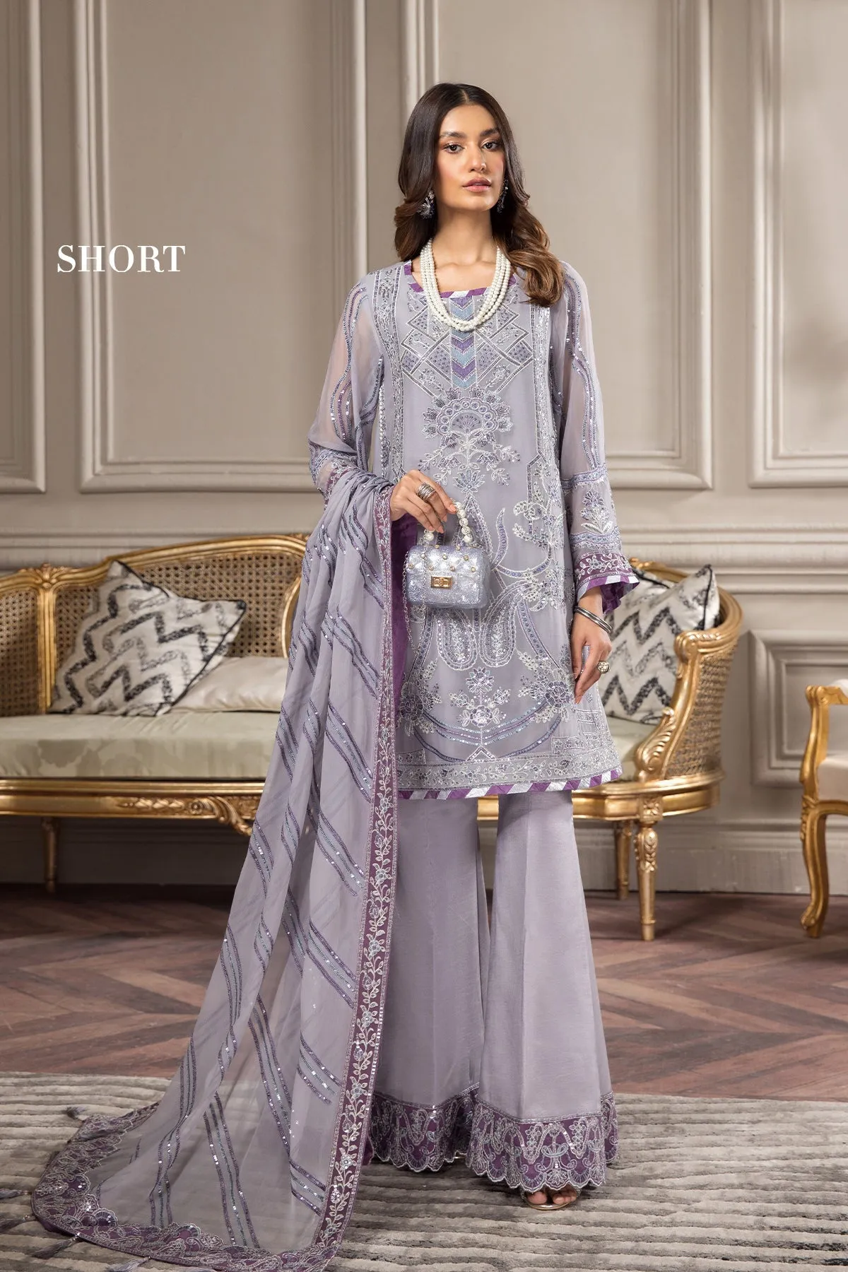 Alizeh Fashion Aqs-e-Dast Unstitched 3Pc Chiffon Suit D-03 Jahanara