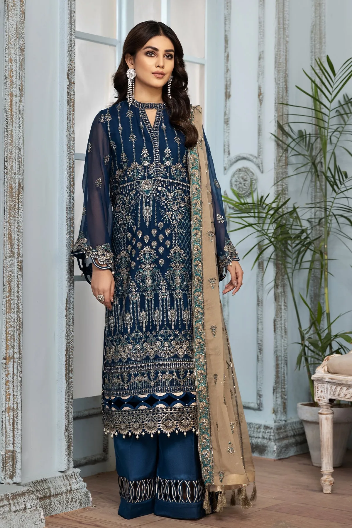 Alizeh Fashion Mah-e-Ru Unstitched Formal 3PC Suit D-06 Nousha