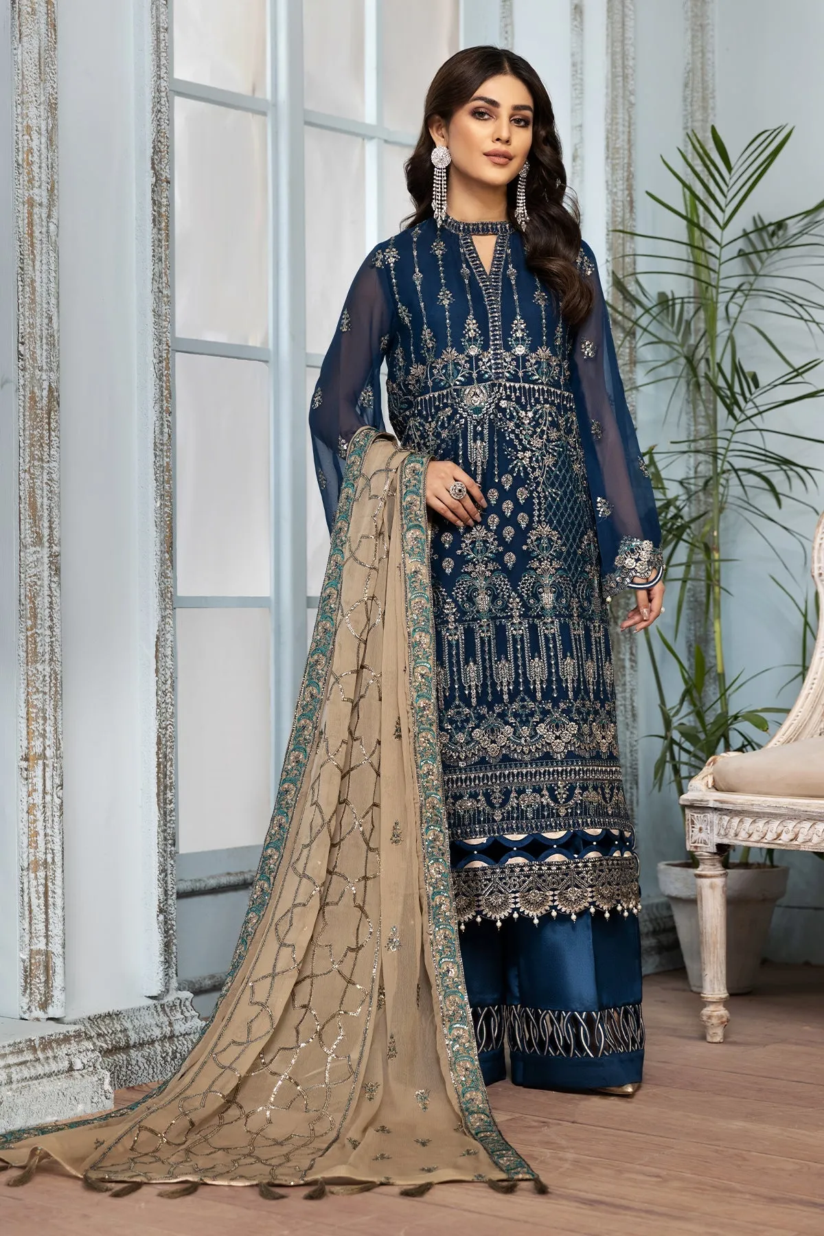 Alizeh Fashion Mah-e-Ru Unstitched Formal 3PC Suit D-06 Nousha