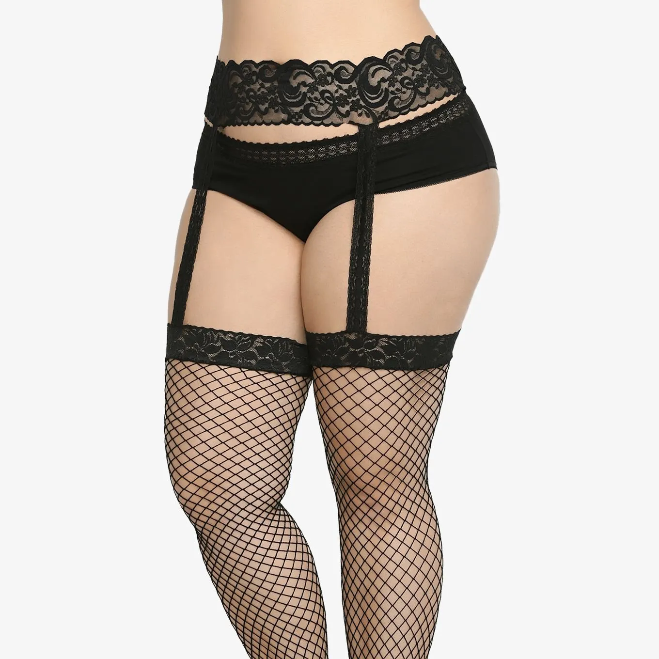 Allure Lace Thigh Highs with Suspenders