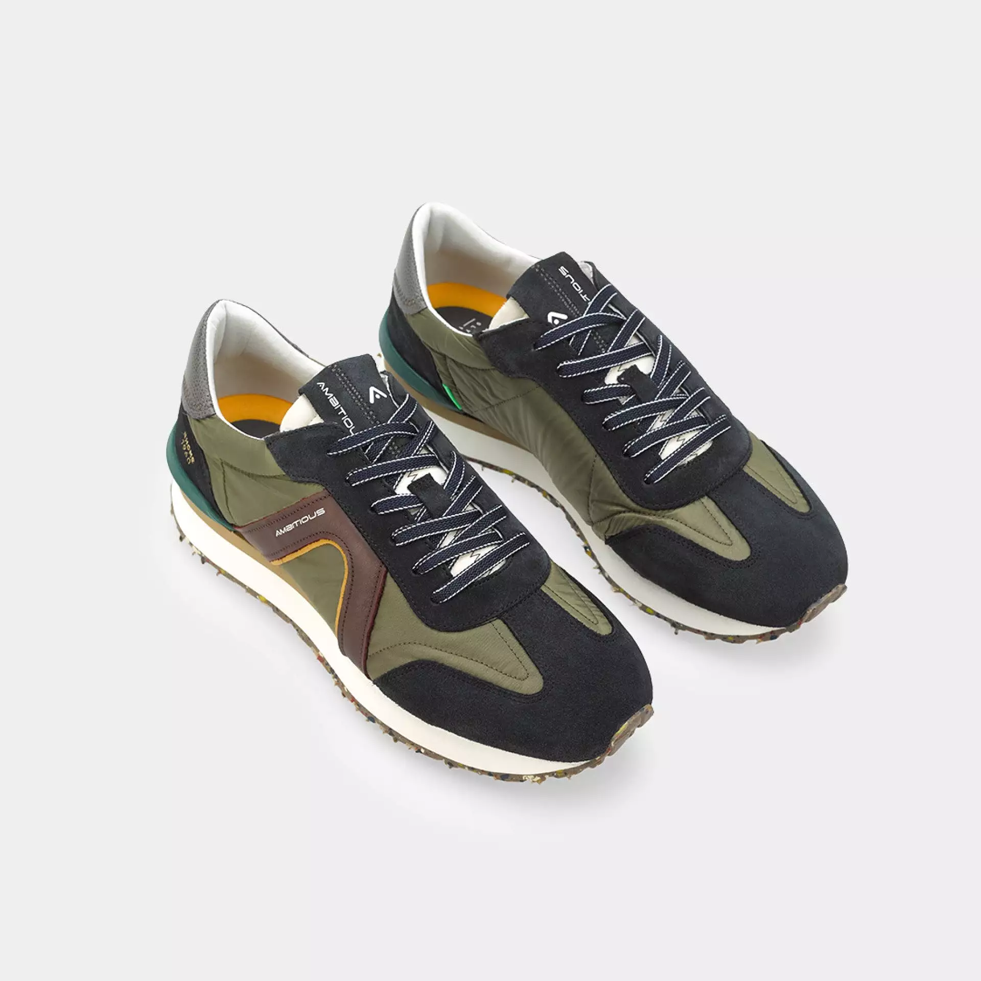 Ambitious Rhome Retro Runner Mens Sneaker Navy Khaki