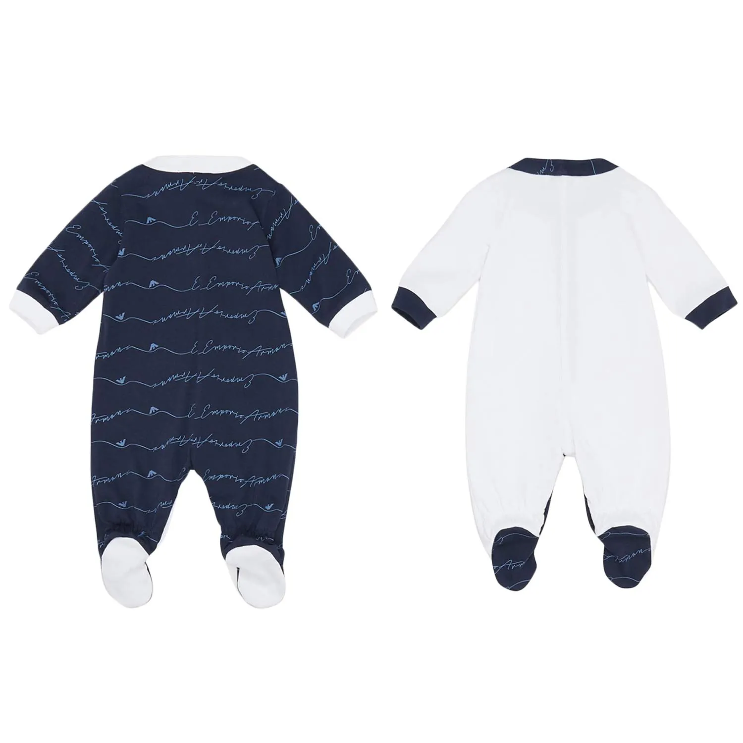 Armani Junior Cotton Romper Set For Baby Boy