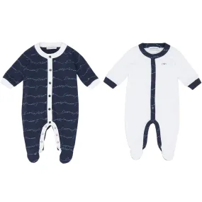 Armani Junior Cotton Romper Set For Baby Boy