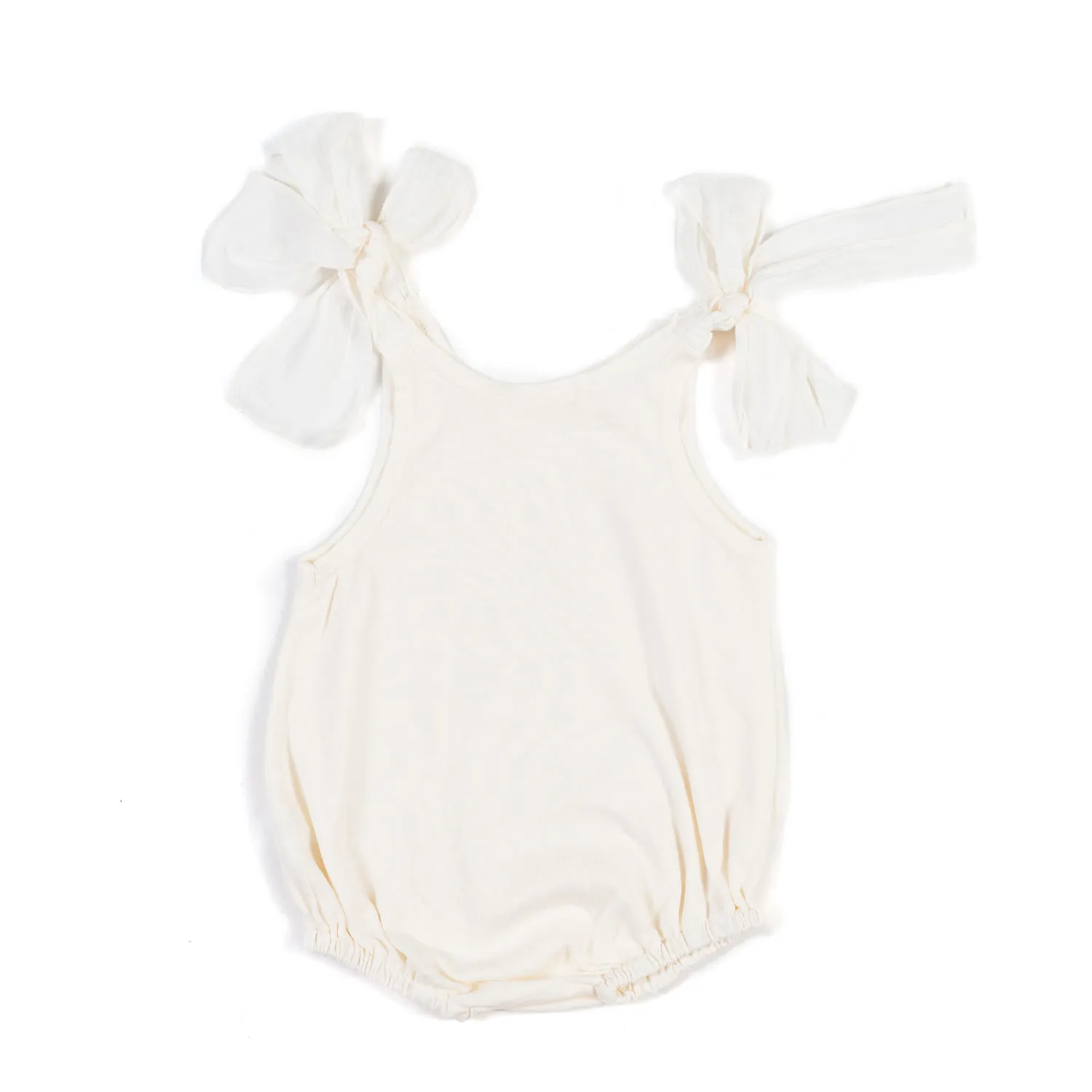 Babe & Tess Light Beige Bloomers Romper For Baby Girls