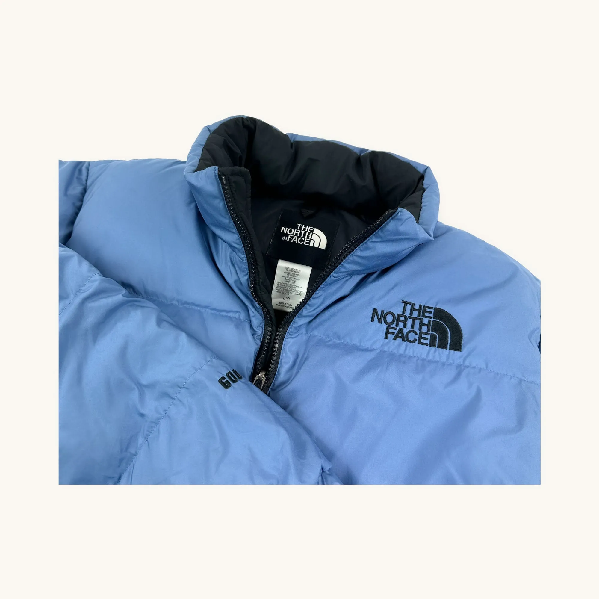 Baby Blue The North Face Nuptse 600 Puffer Jacket Coat (L)