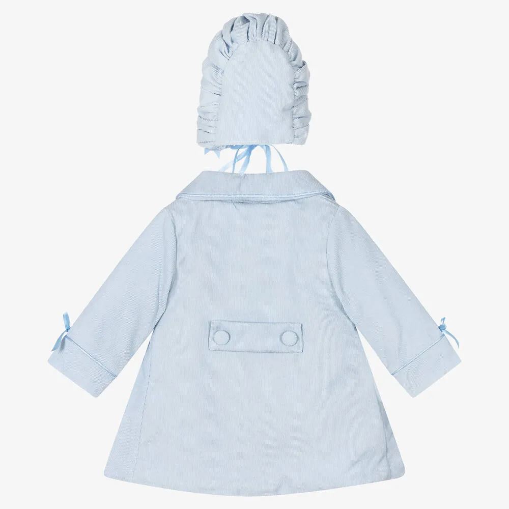 Baby Girls Blue Coat & Bonnet Set