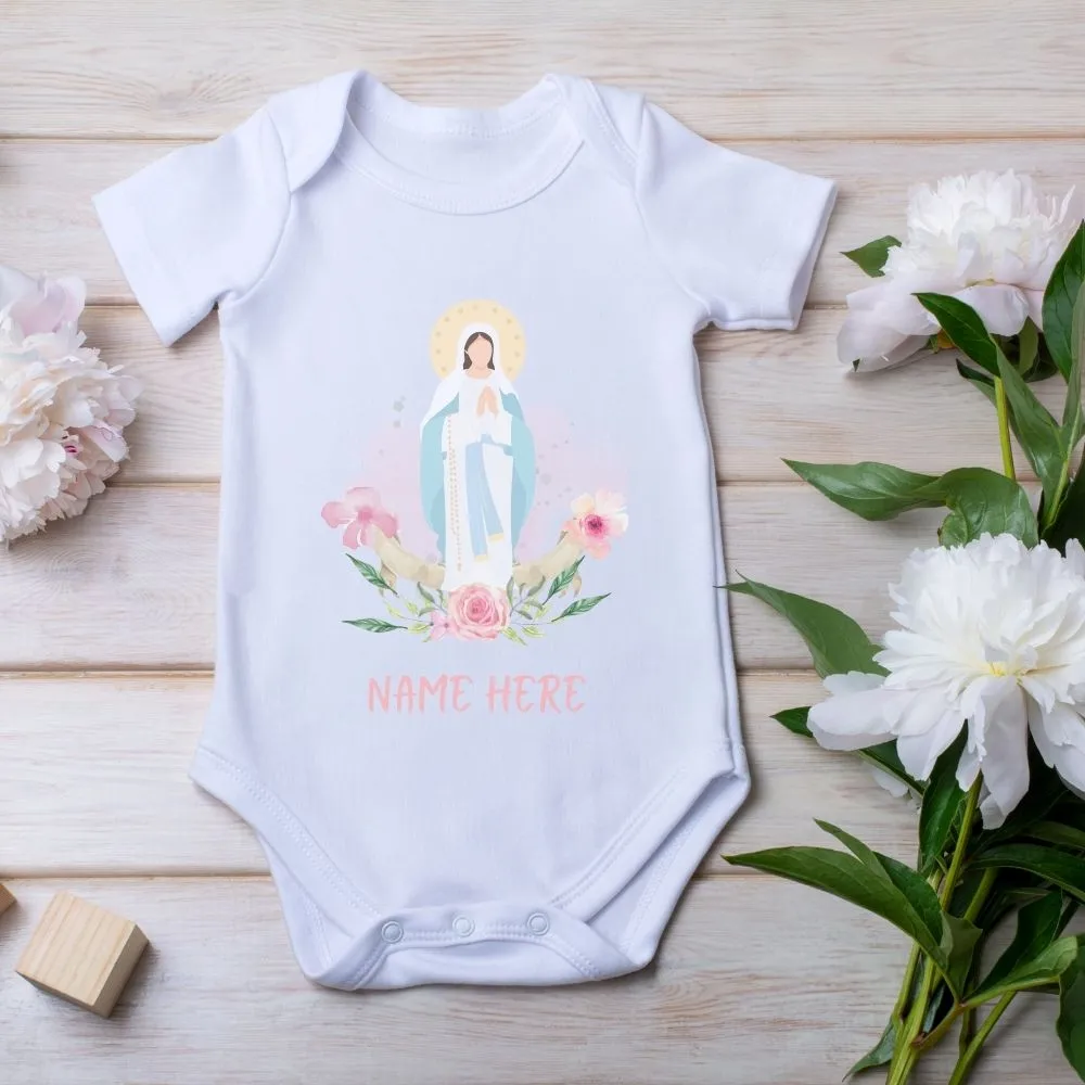 Baby Romper - Mother Mary Blue/Pink (Personalisation Available)