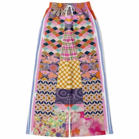 Bahama Mama Pink Floral Patchwork Eco-Poly Stretchy Phat Bellbottoms