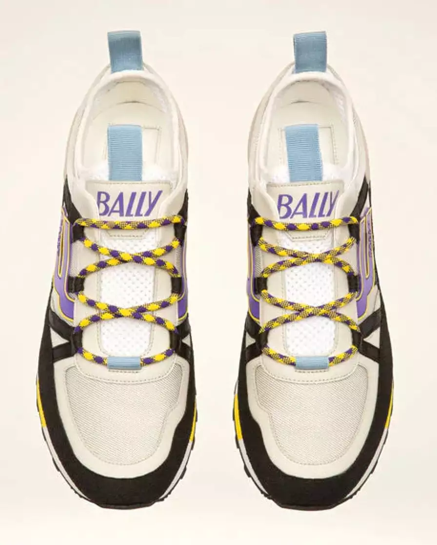 Bally Glick Sneaker In Black & Dusty White