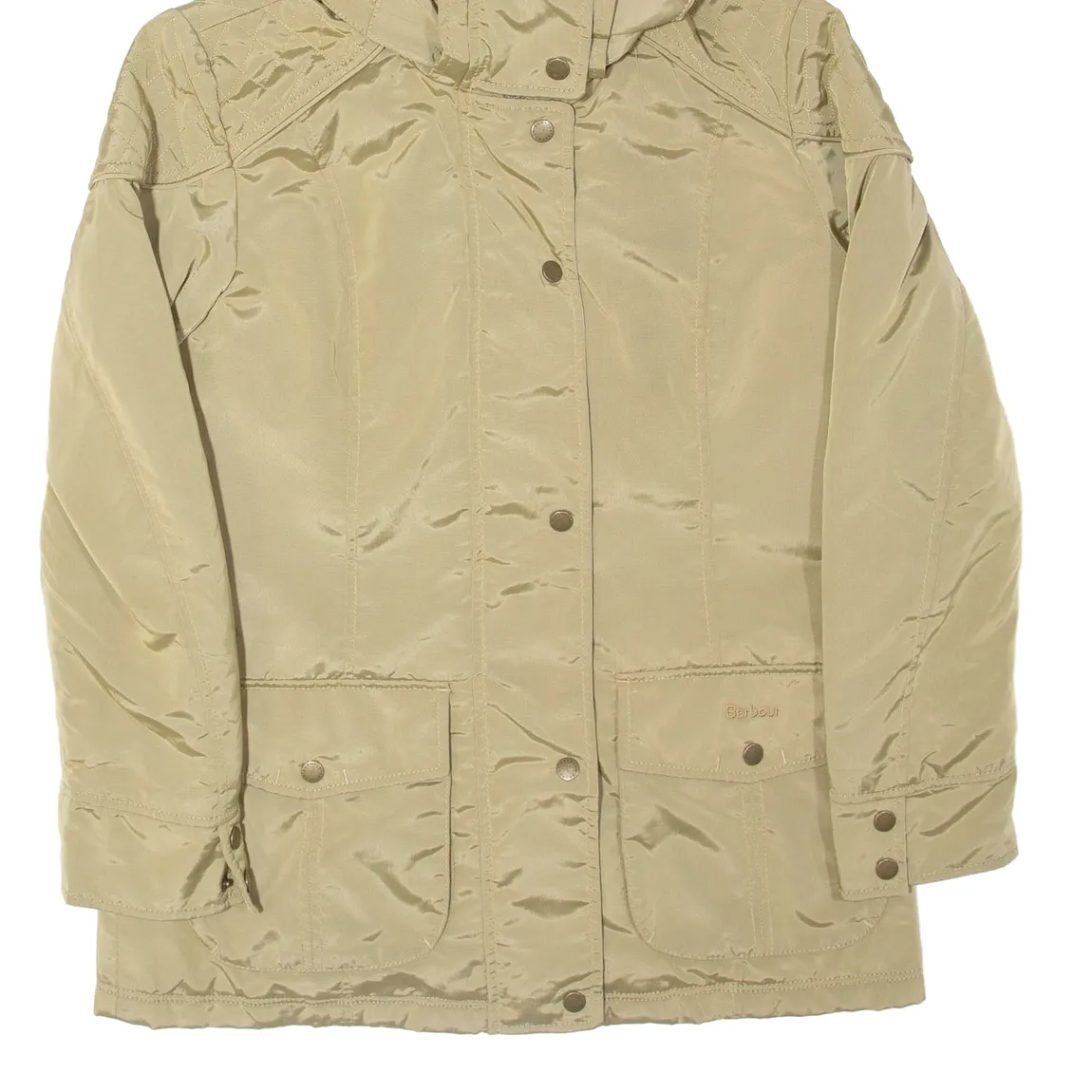 BARBOUR Womens Coat Beige Hooded UK 10