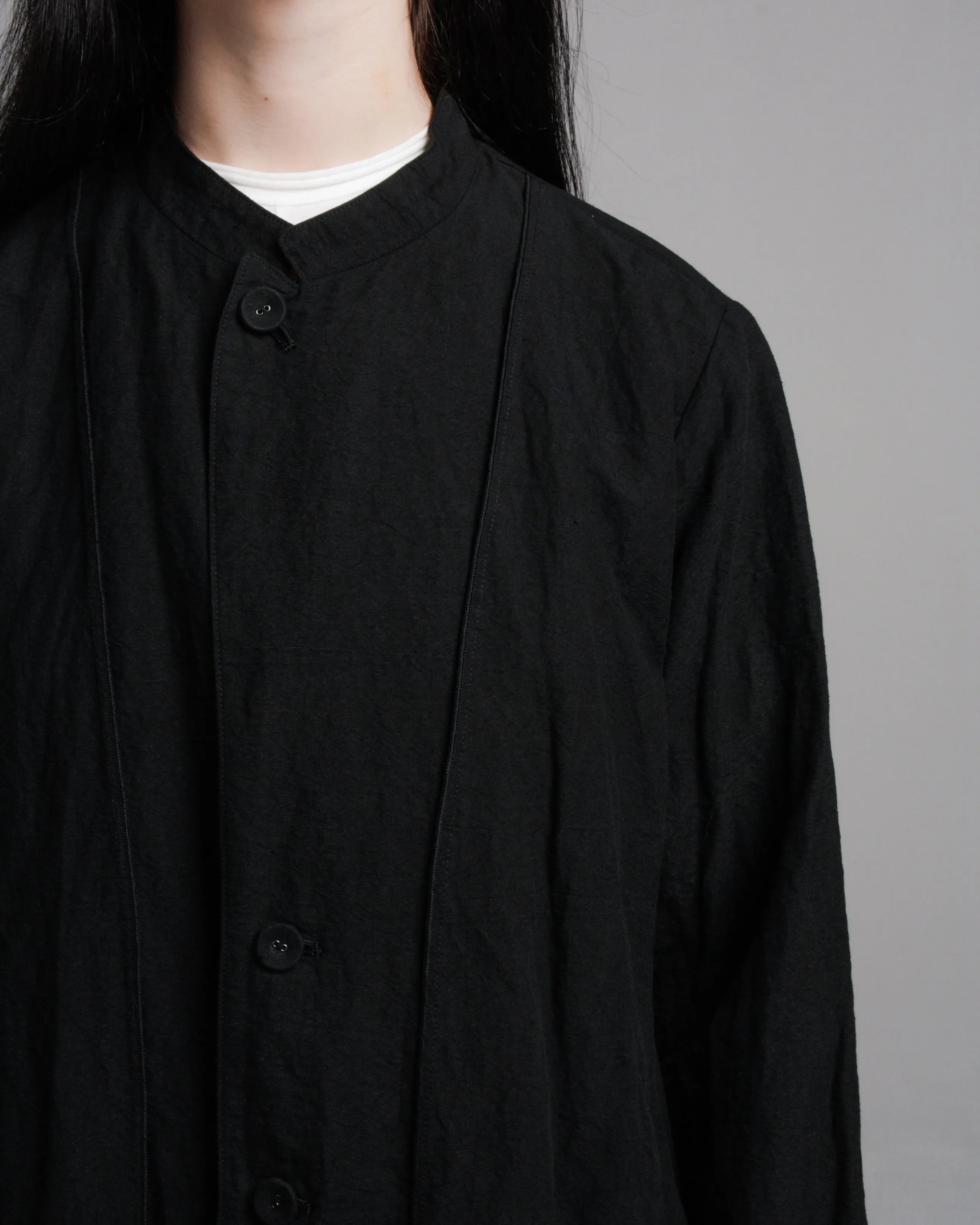 Black Azuma-daki Wrinkle Coat