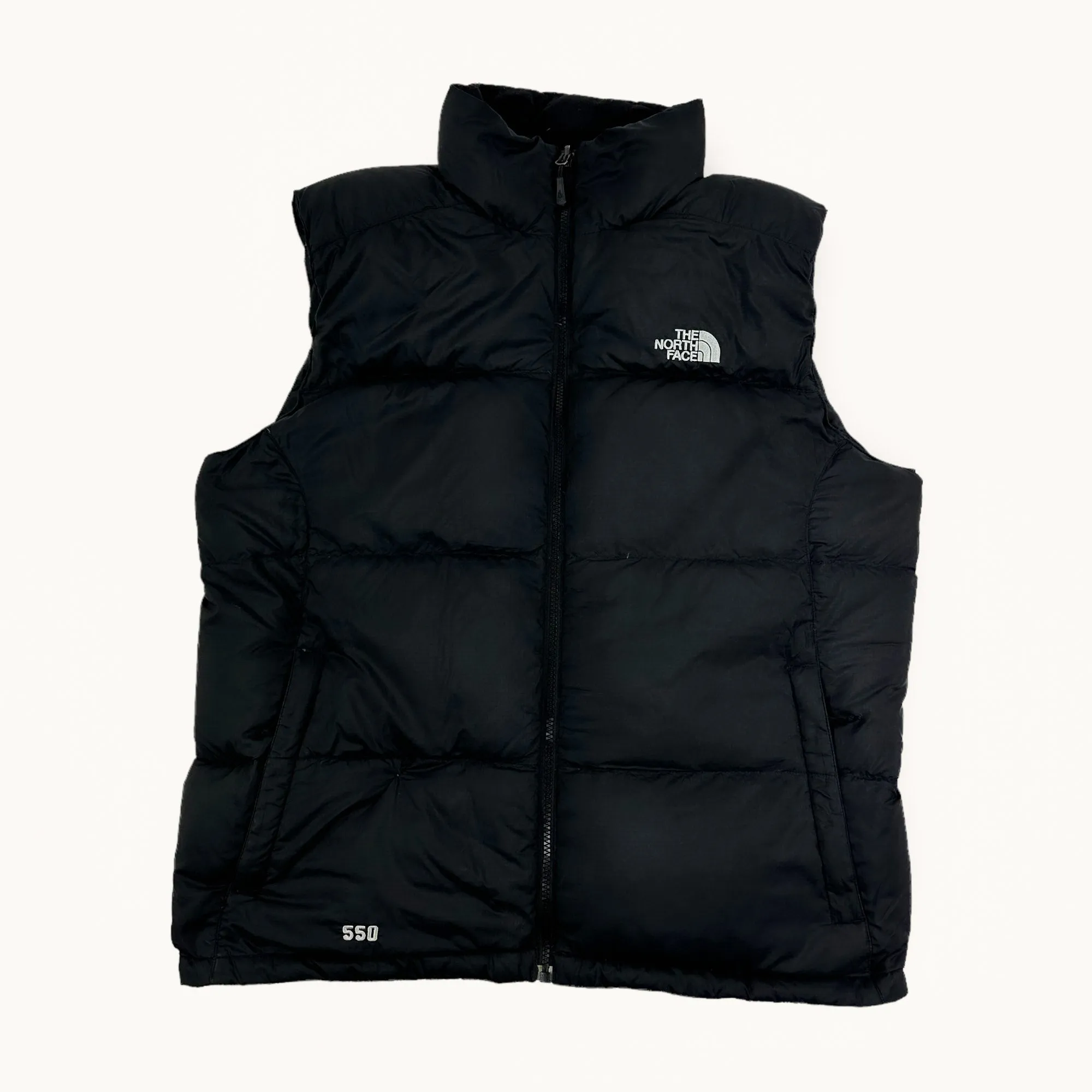 Black The North Face Nuptse 550 Puffer Jacket Coat Gilet (L)