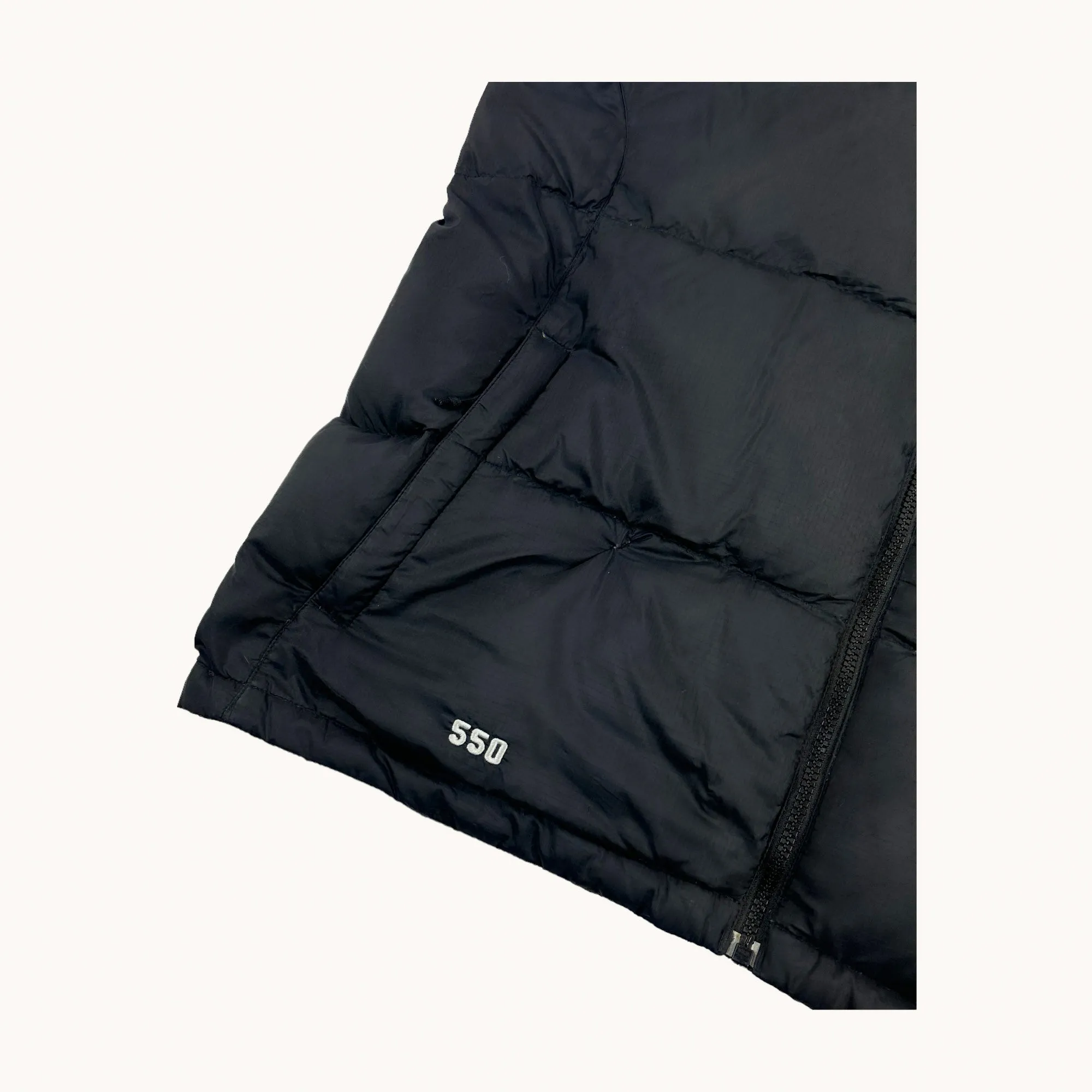 Black The North Face Nuptse 550 Puffer Jacket Coat Gilet (L)