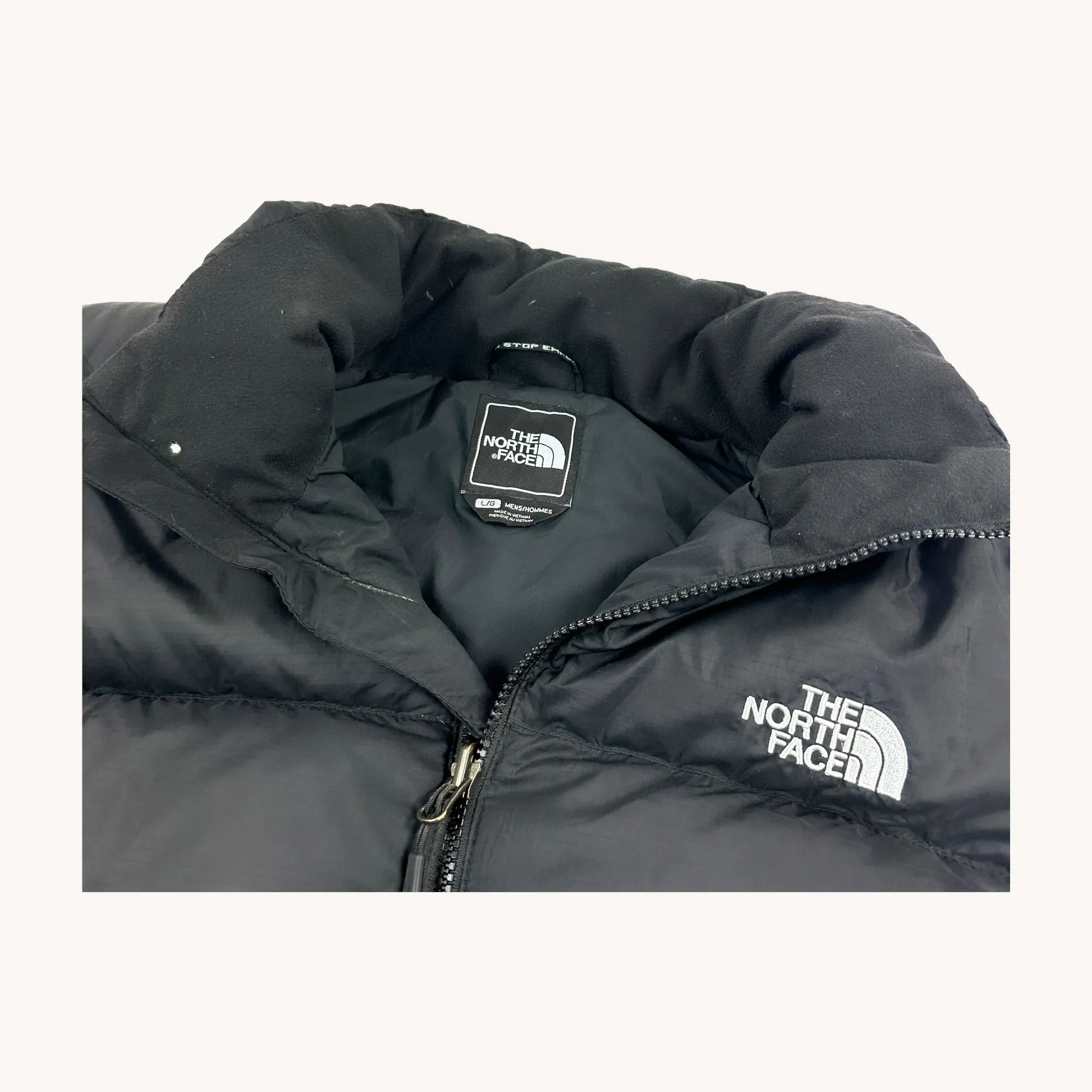 Black The North Face Nuptse 550 Puffer Jacket Coat Gilet (L)