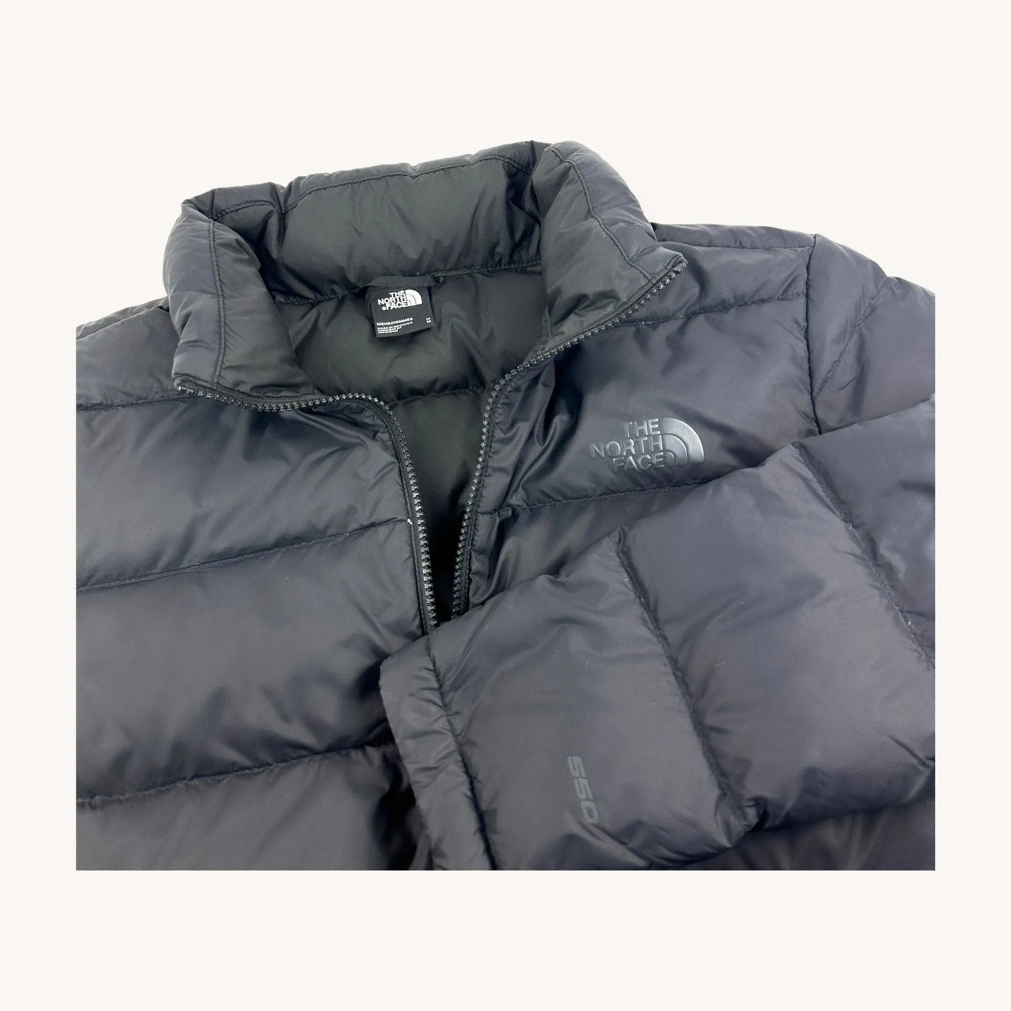 Black The North Face Nuptse 550 Puffer Jacket Coat (M)