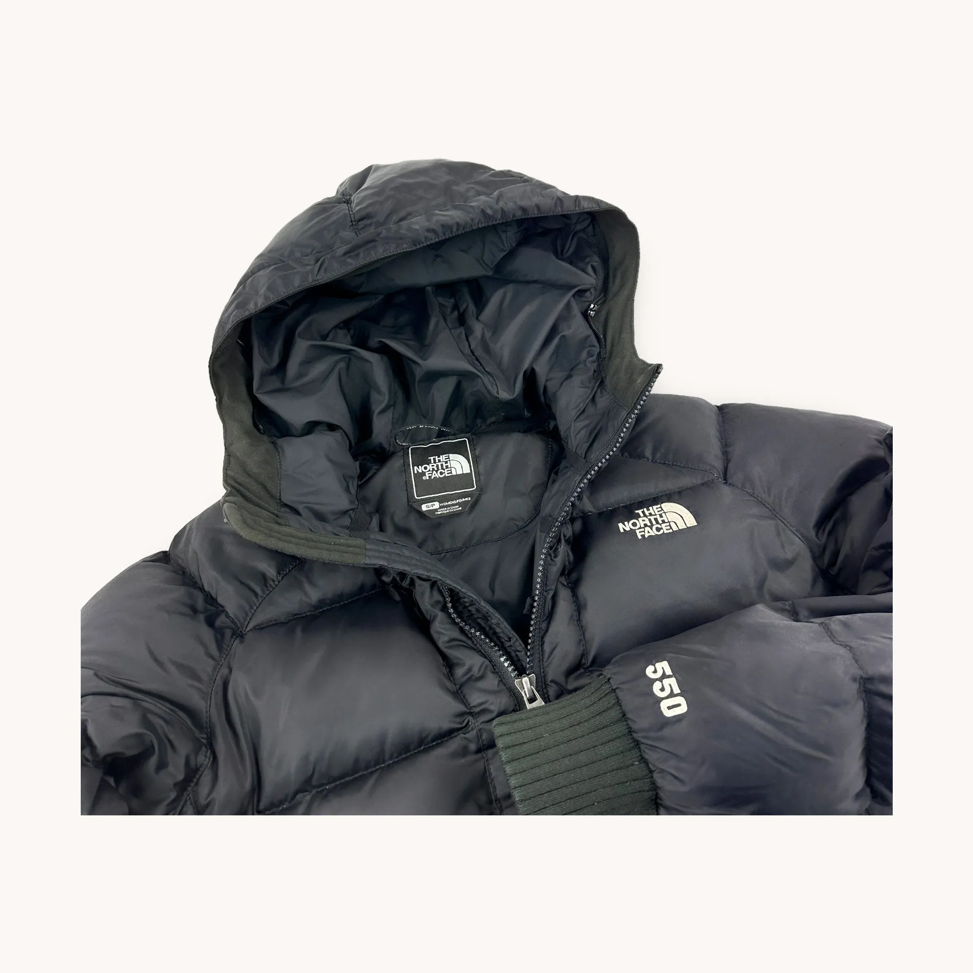 Black The North Face Nuptse 550 Puffer Jacket Coat (S)