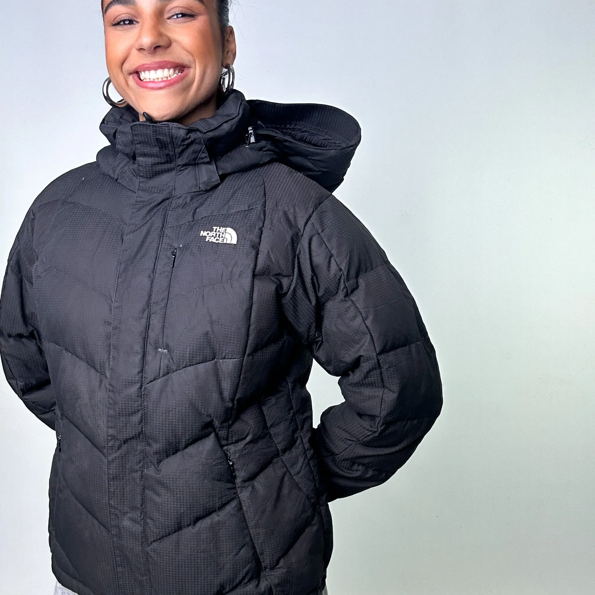 Black The North Face Nuptse 600 Puffer Jacket Coat (L)