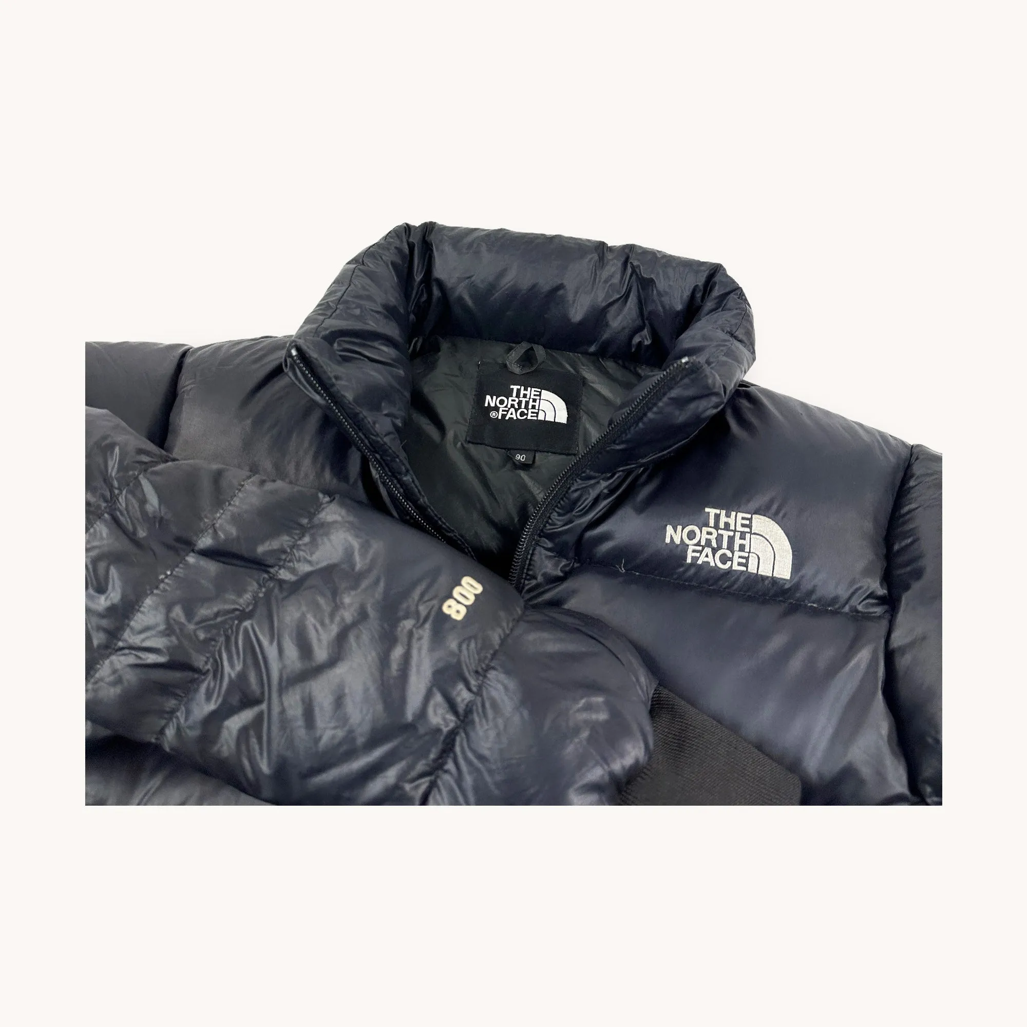 Black The North Face Nuptse 800 Puffer Jacket Coat (L)