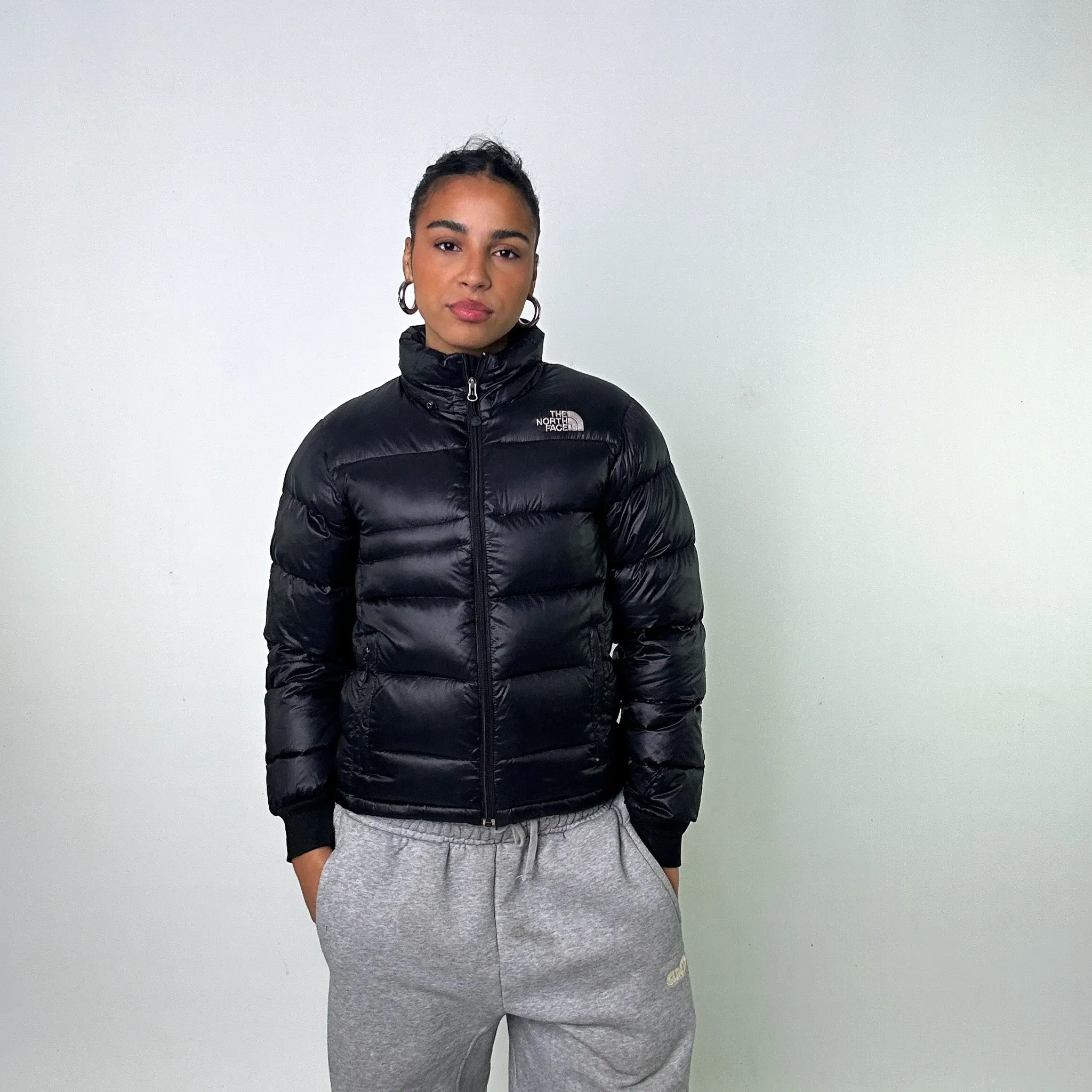 Black The North Face Nuptse 800 Puffer Jacket Coat (L)