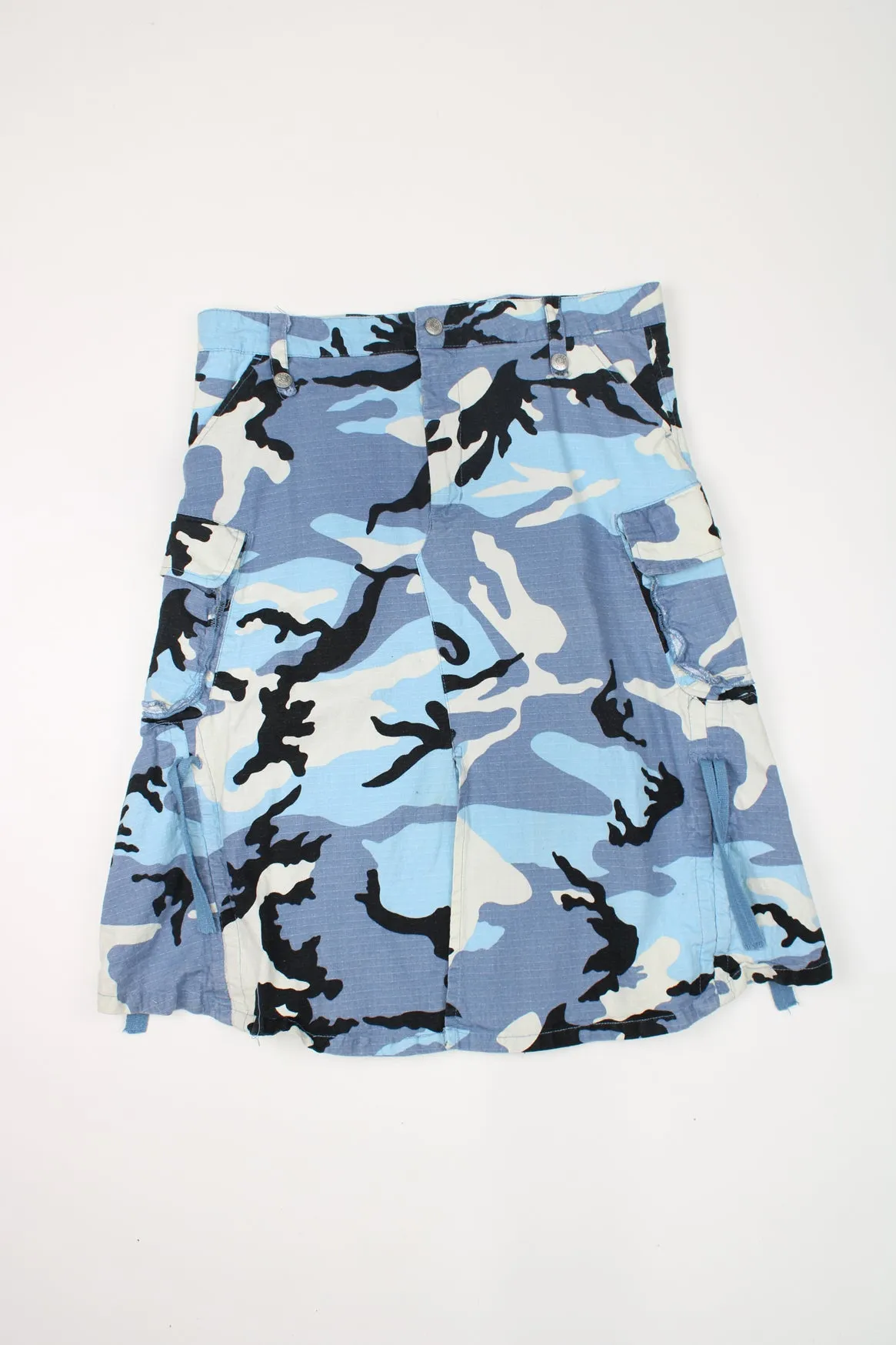 Blue Camo Cargo Skirt