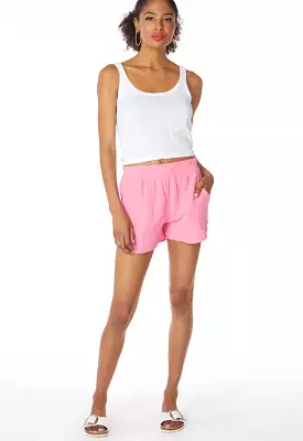 Bobi - Elastic Waist Short Bubblegum