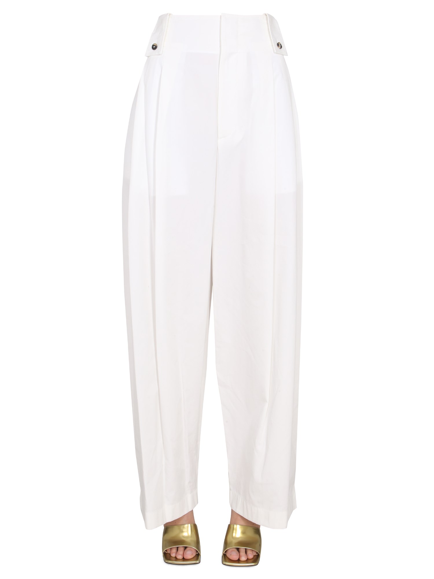 BOTTEGA VENETA    WIDE-LEG PANTS IN COMPACT COTTON