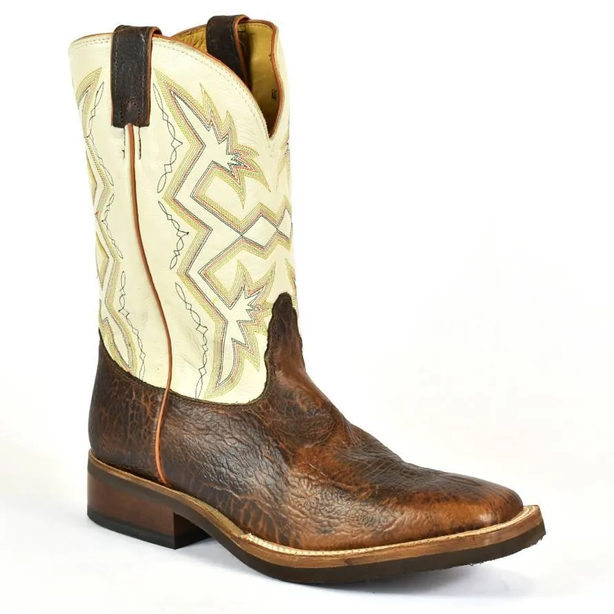 Buffalo Print Leather Square Toe Roper Cowboy Boots-Nocona-MD5331