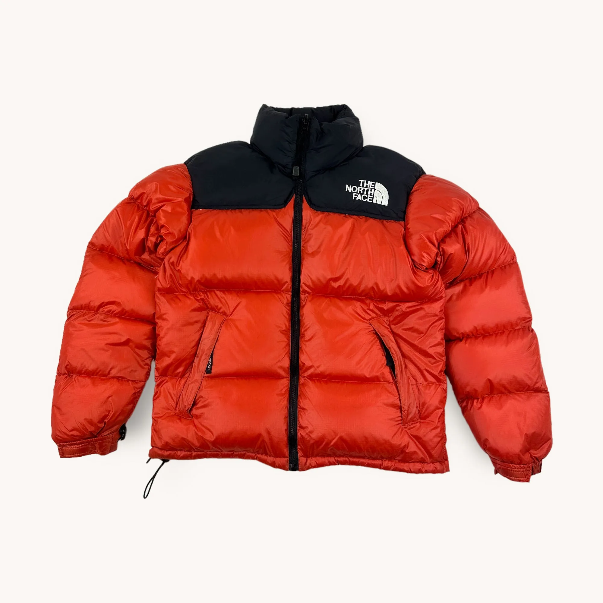 Burnt Orange Black The North Face Nuptse 700 Puffer Jacket Coat (XS)