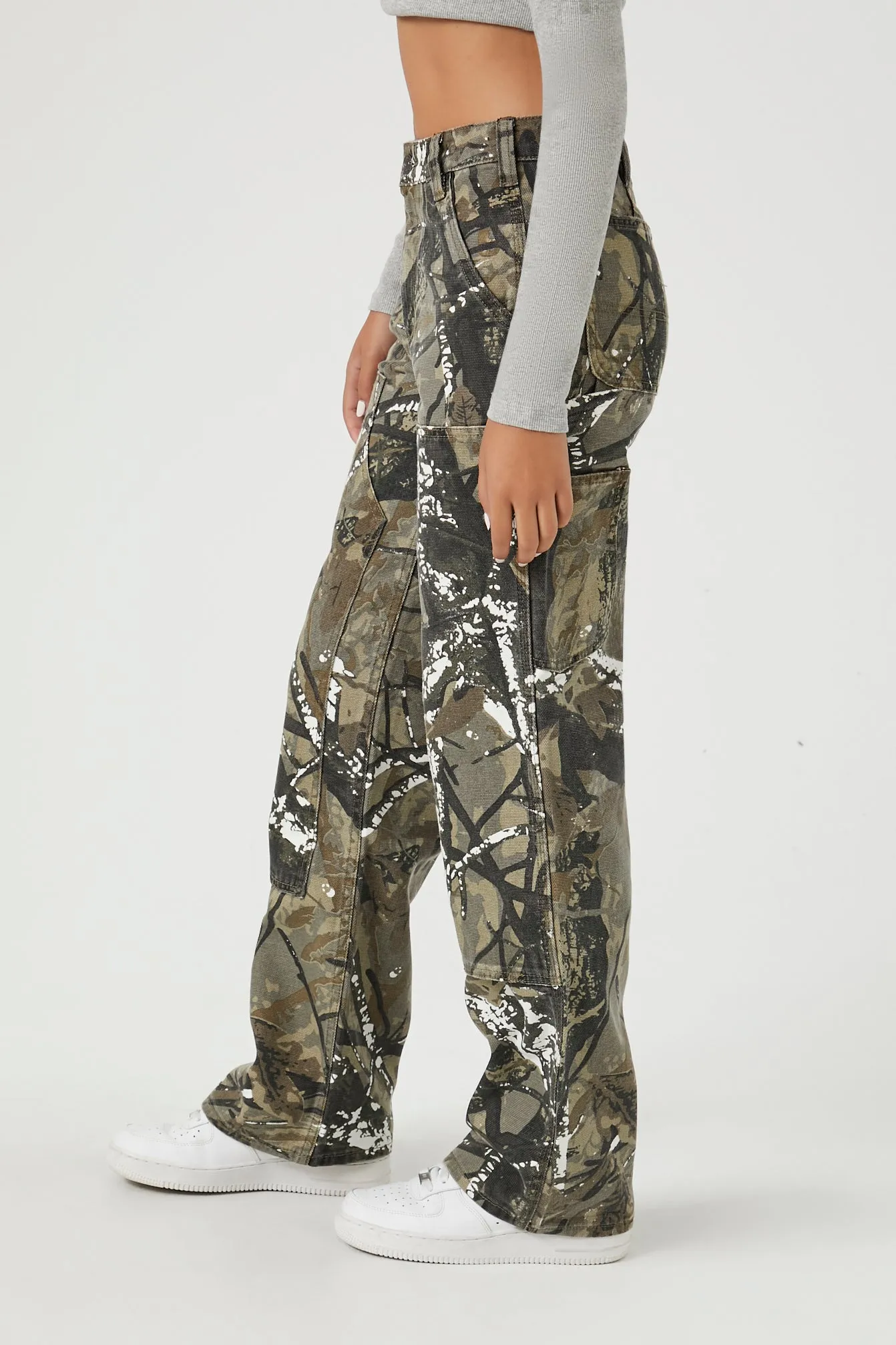 Camo Print Straight Leg Pant