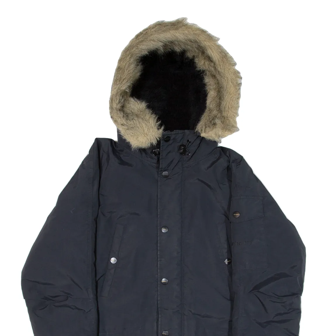 CARHARTT WIP Anchorage Insulated Womens Parka Coat Black Nylon Hooded M