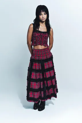 CAROLINE HU | TARTAN FRILL SKIRT