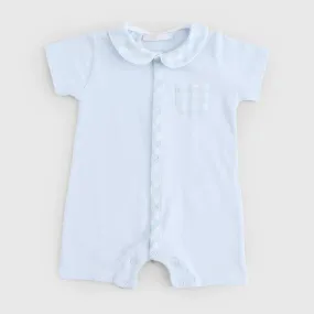 Coccode' Checked Light Blue Romper