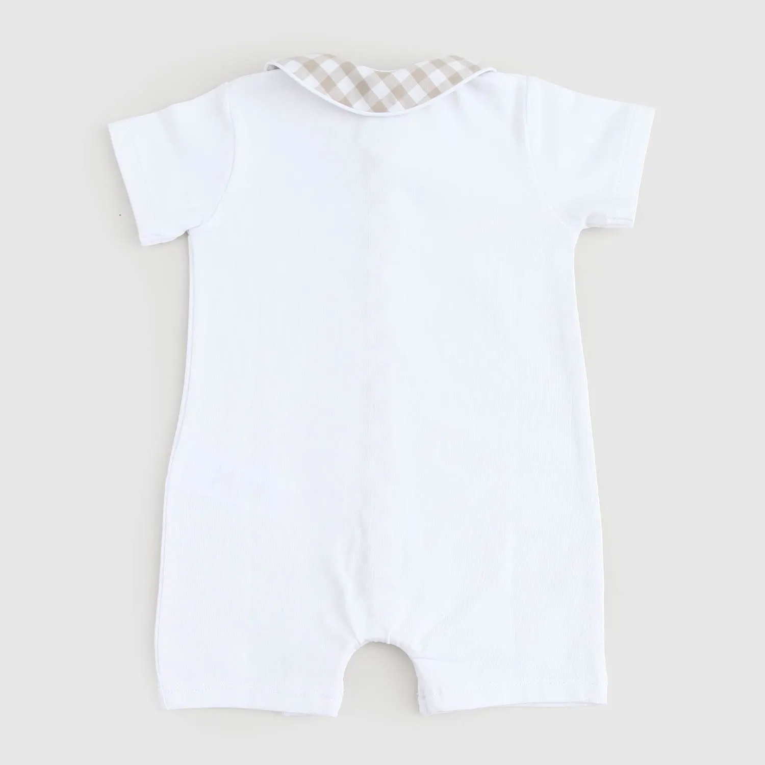 Coccode' White Romper And Sand Checks