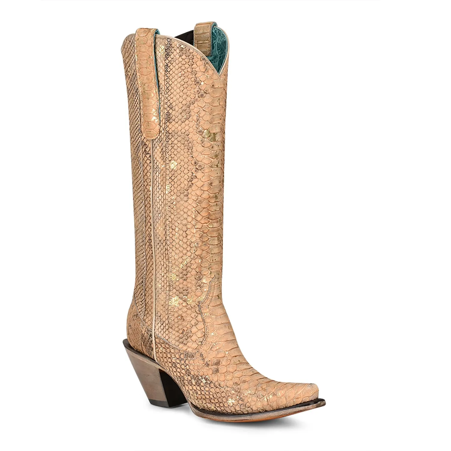 Corral Womens Python Cowboy Boots Snake Honey