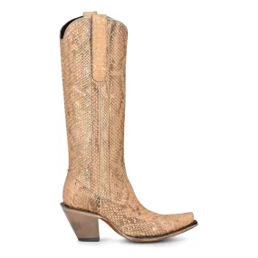 Corral Womens Python Cowboy Boots Snake Honey