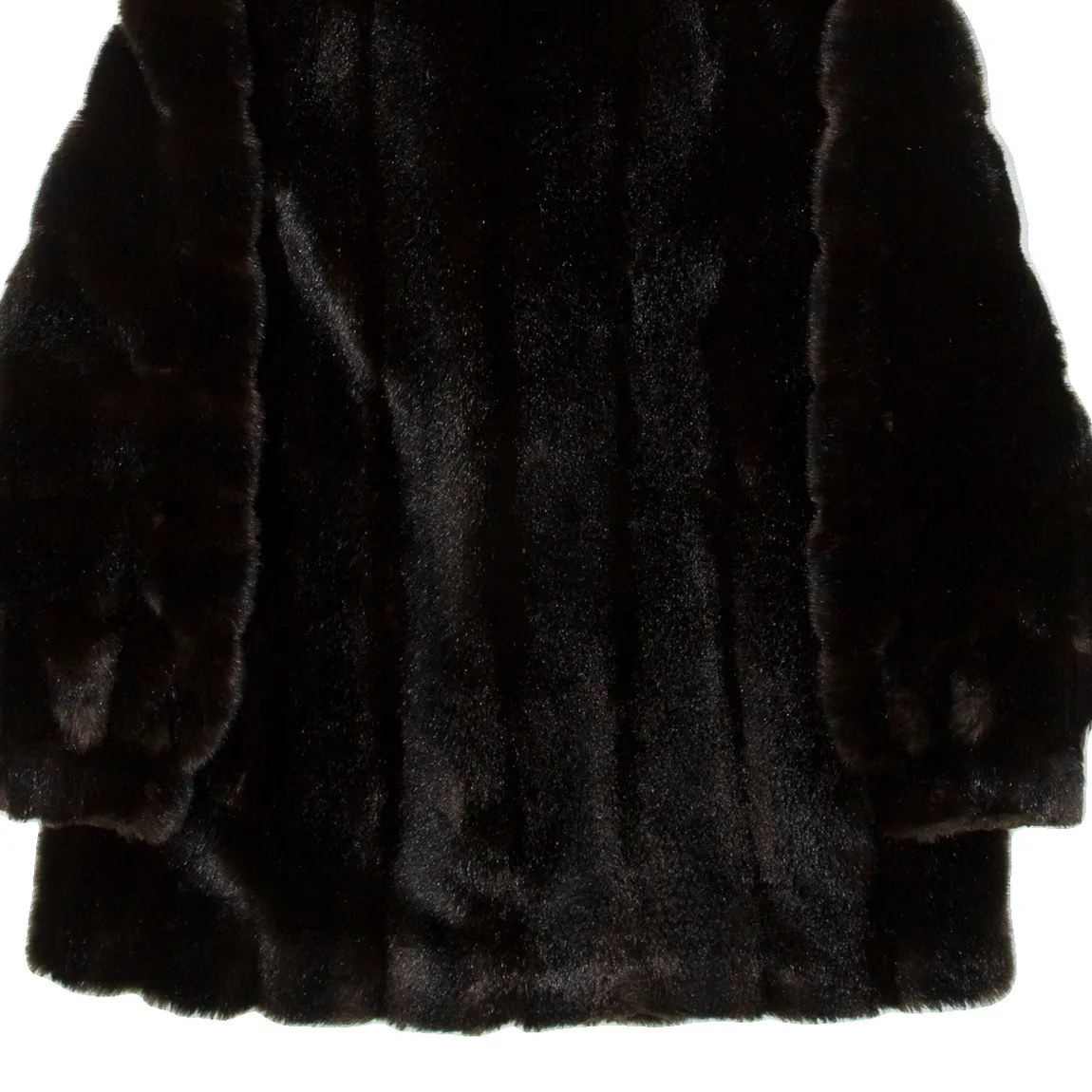 COUTURE HELENE Faux Fur Womens Overcoat Coat Brown M