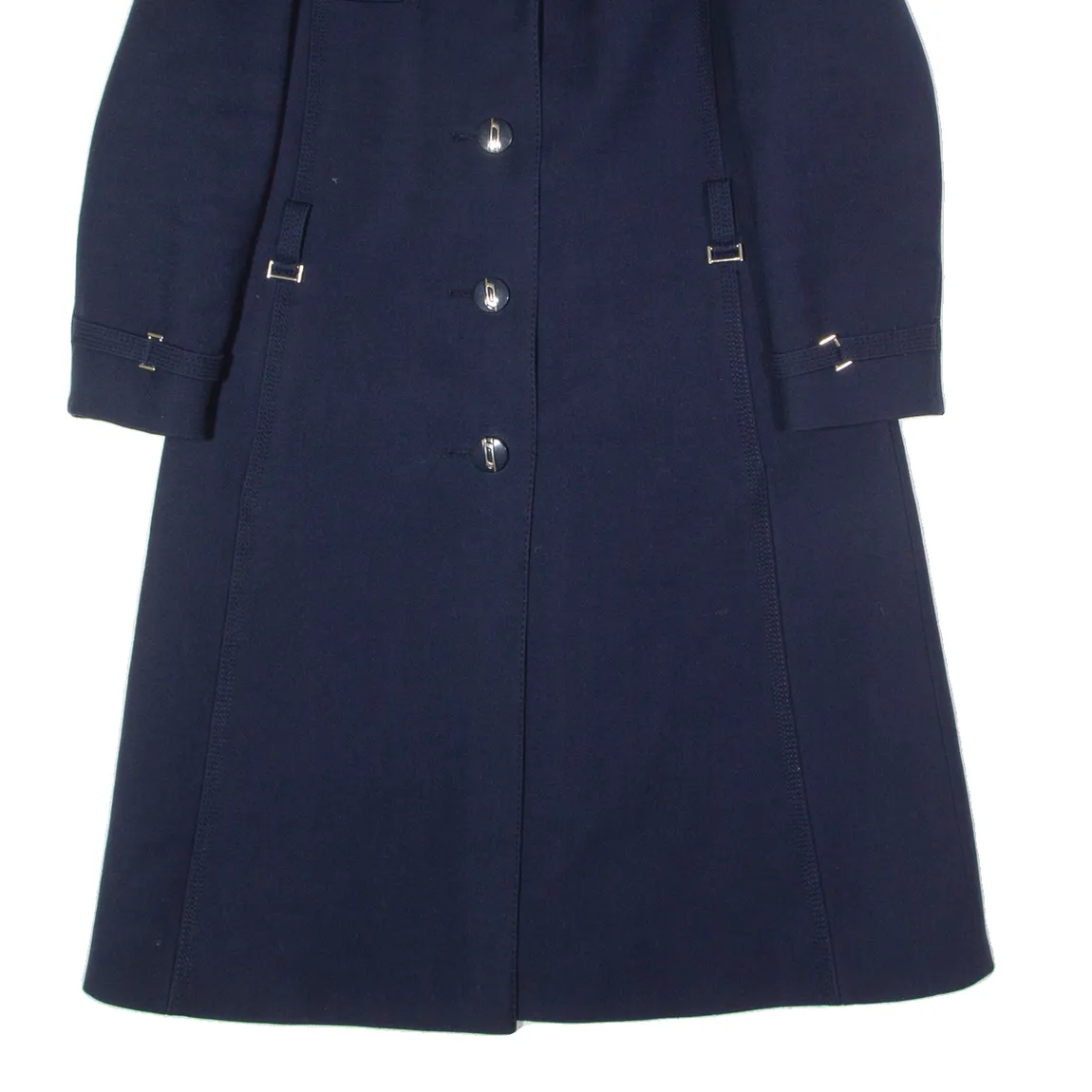 CREATION EXQUISITE Womens Trench Coat Blue Wool UK 14