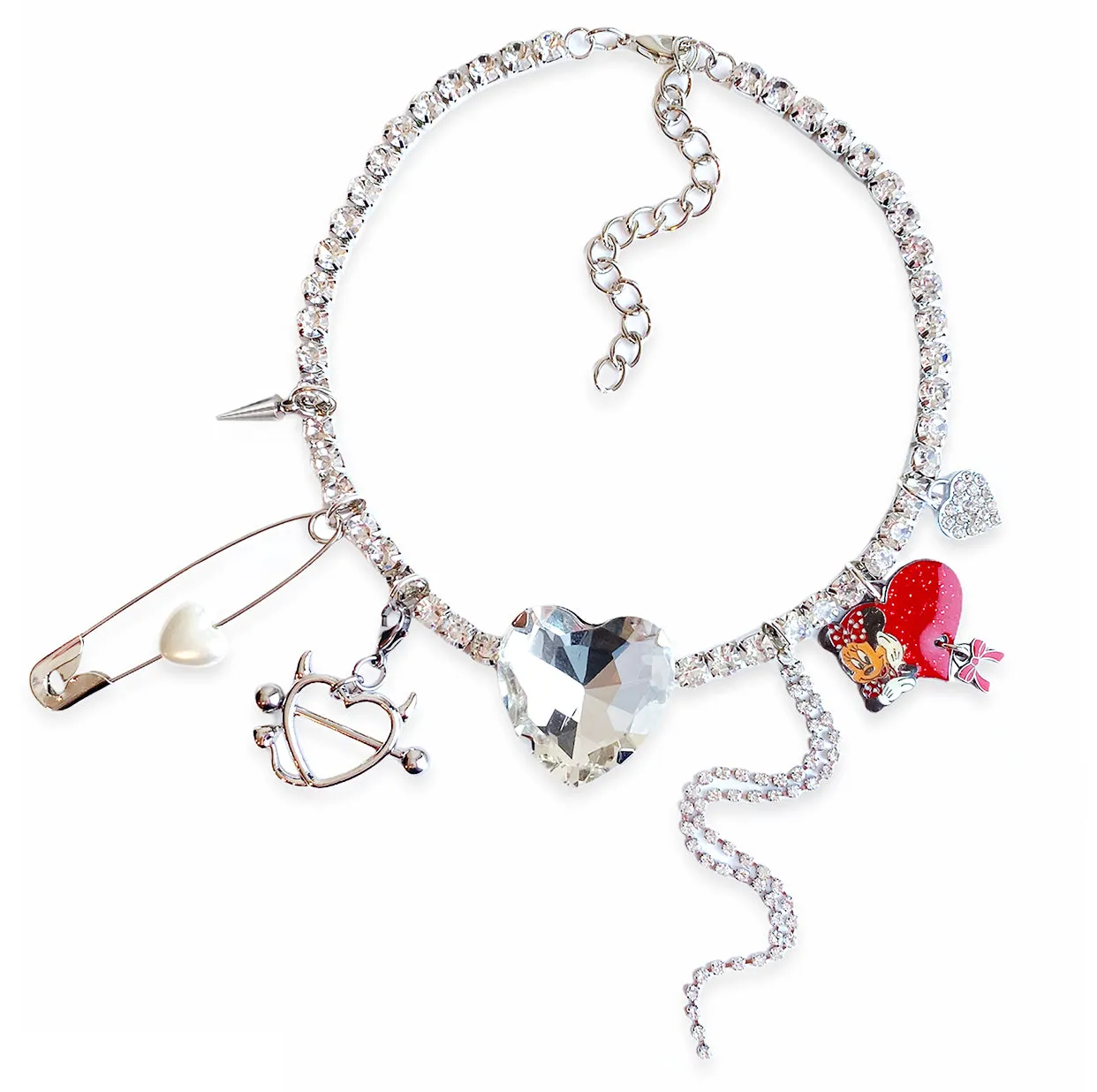 Crystal Heart Charm Necklace