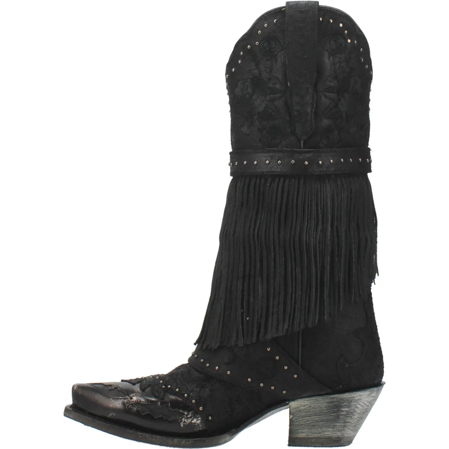 Dan Post Womens Black Cowboy Boots Leather Snip Toe