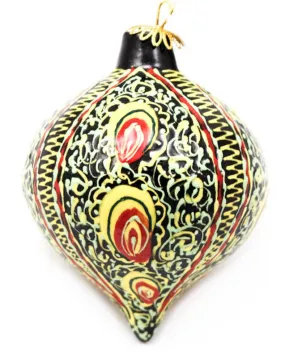 Delicate Rhythm in Green Tear Drop Ceramic Ornament