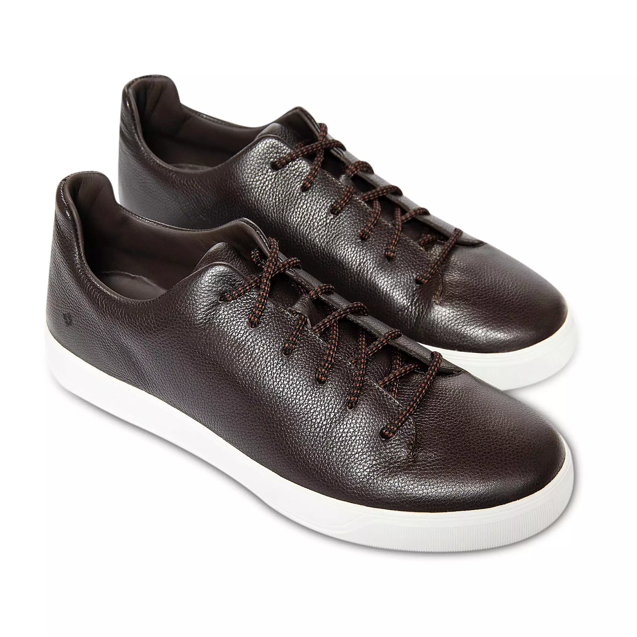 Dermot full-grain calfskin leather sneaker (testa di moro)