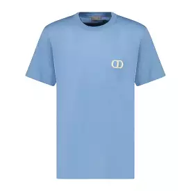 DIOR  'CD ICON' LOGO T-SHIRT BLUE