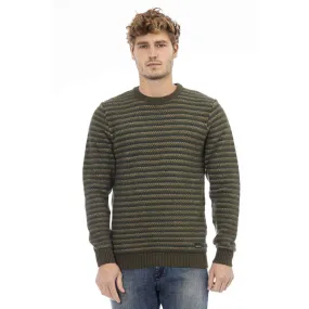 Distretto12 Elegant Green Crewneck Wool-Blend Sweater